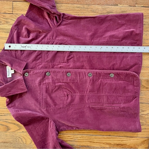 Vintage Norm Thompson Velour Button Up Jacket Purple Women’s‎ Large NWOT Pockets - Picture 11 of 12